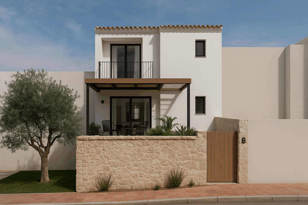 Fachada frontal de Casa Cotton en Nerja (Málaga) por Klic Arquitectos