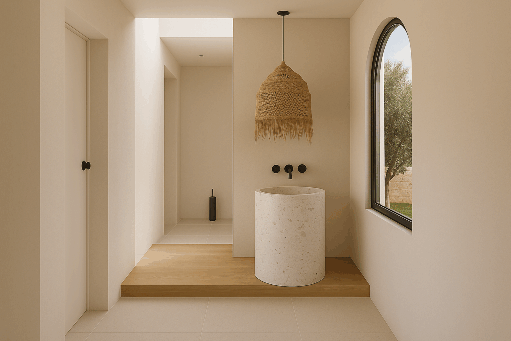 Distribuidor con ventana en arco de Casa Cotton en Nerja (Málaga) por Klic