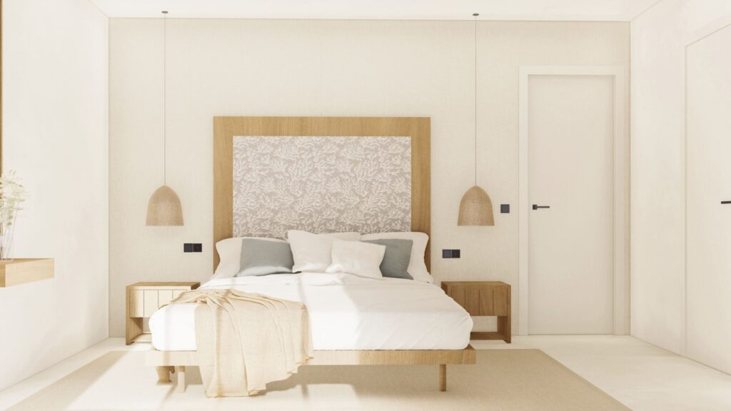 Dormitorio principal de Casa Cotton en Nerja (Málaga) por Klic Arquitectos