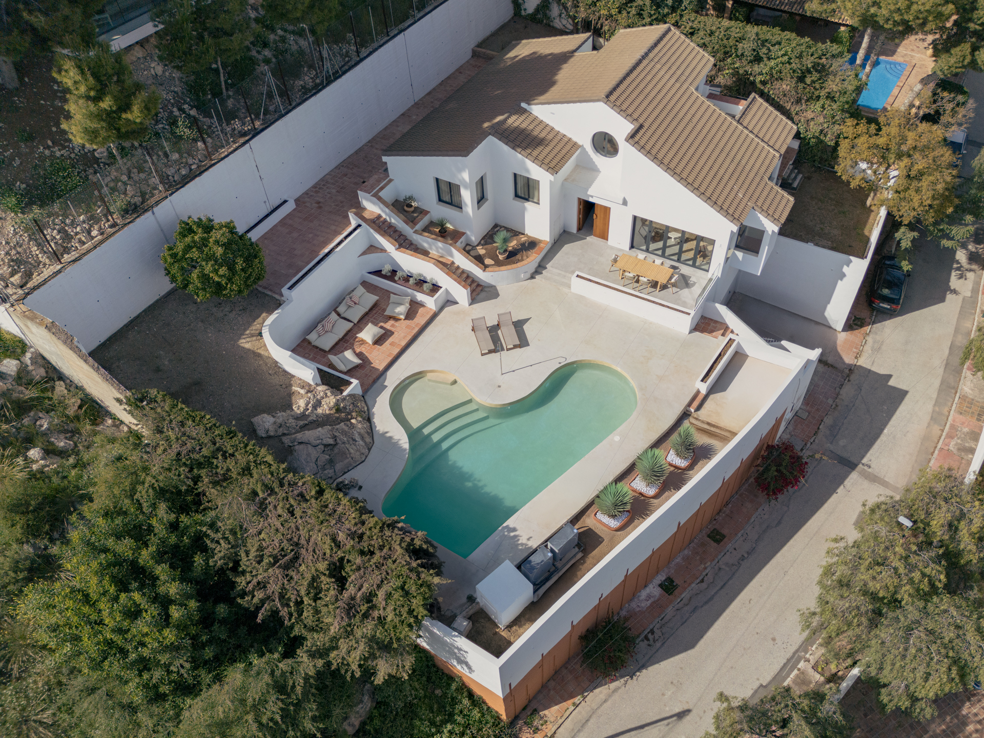 Casa Aroa, Luftaufnahme mit Pool · Klic Arquitectos