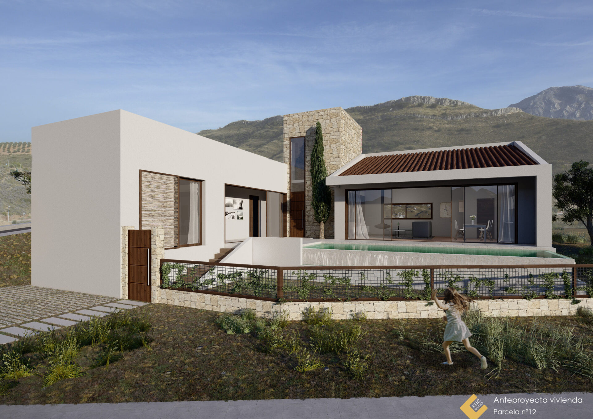 Volumetría exterior de la Parcela 12 en Antequera (Málaga), Klic Arquitectos