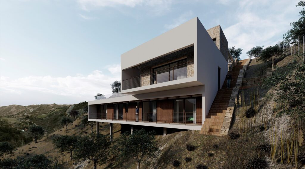 Render de vivienda unifamiliar contemporánea en Parcela 200, Antequera (Málaga), proyectada por Klic Arquitectos