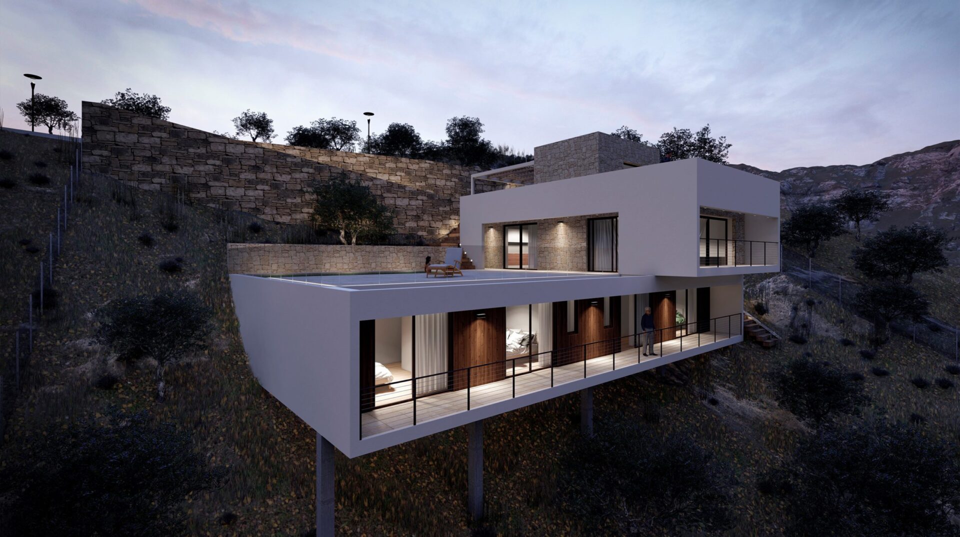 Terraza con vistas en la Parcela 200, Antequera (Málaga), Klic Arquitectos