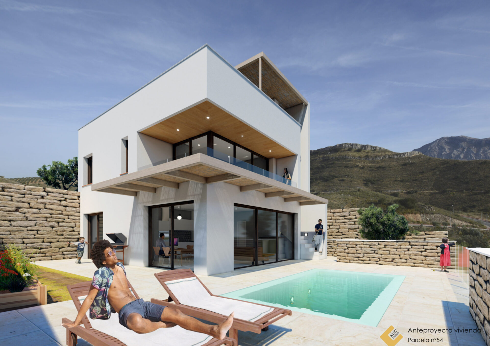 Acceso a la vivienda Parcela 54, Antequera (Málaga), Klic Arquitectos