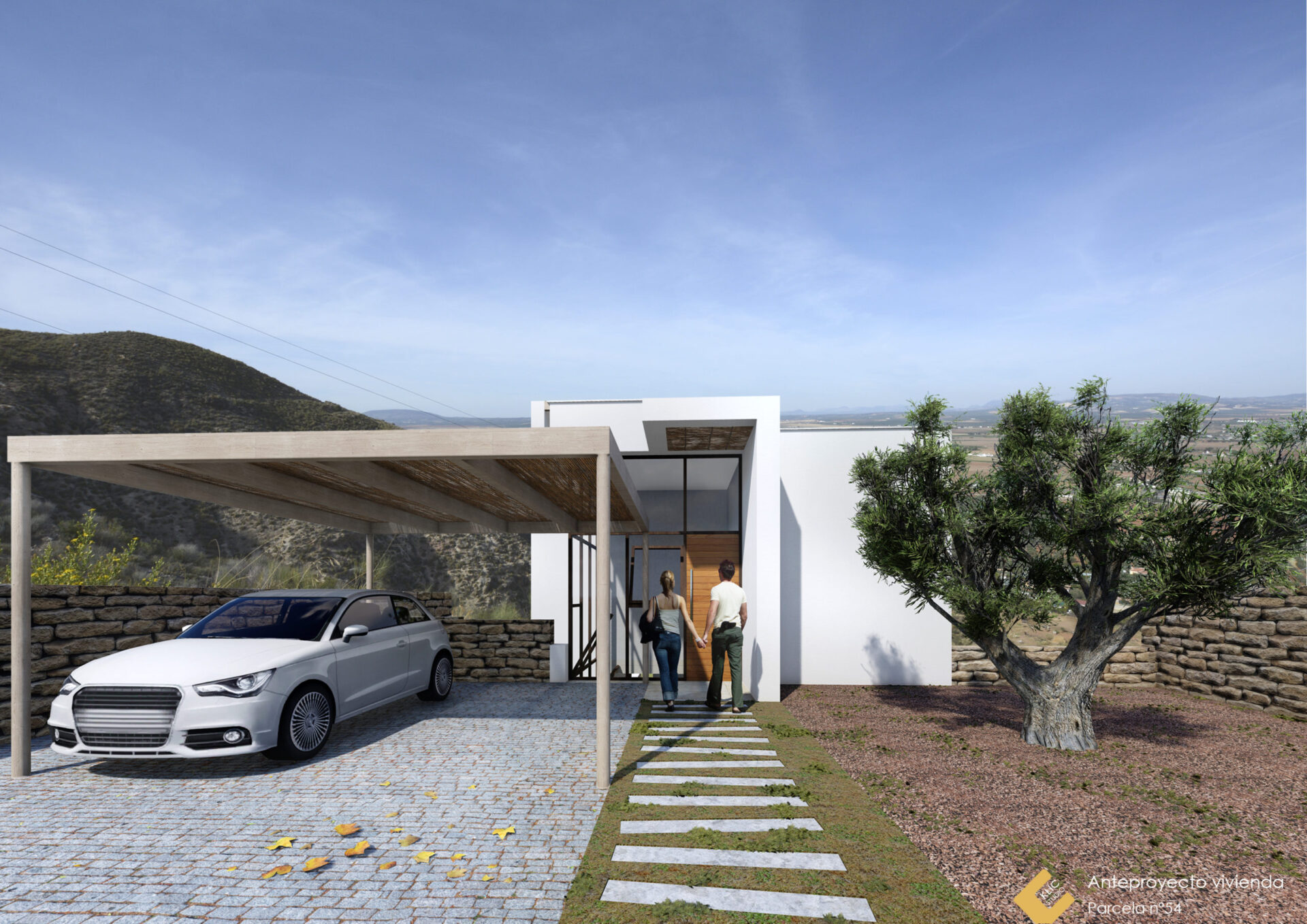 Patio interior de la Parcela 54 en Antequera (Málaga), Klic Arquitectos