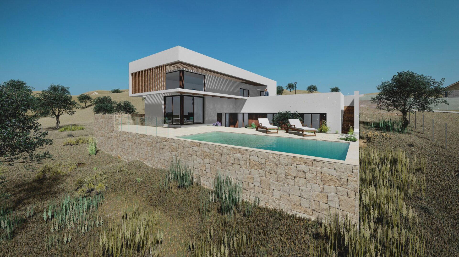 Terrasse et porche de la Parcelle 90 à Antequera (Málaga), Klic Arquitectos