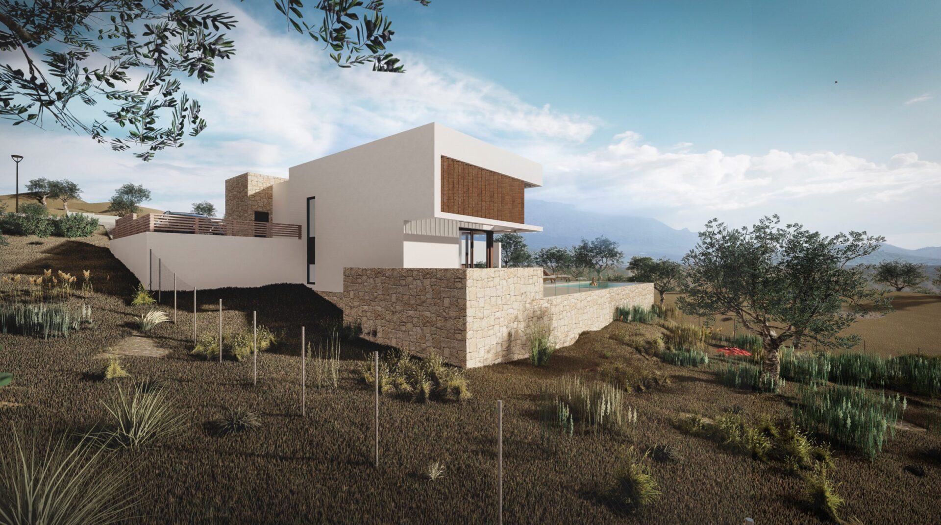 Accès et patio de la Parcelle 90 à Antequera (Málaga), Klic Arquitectos