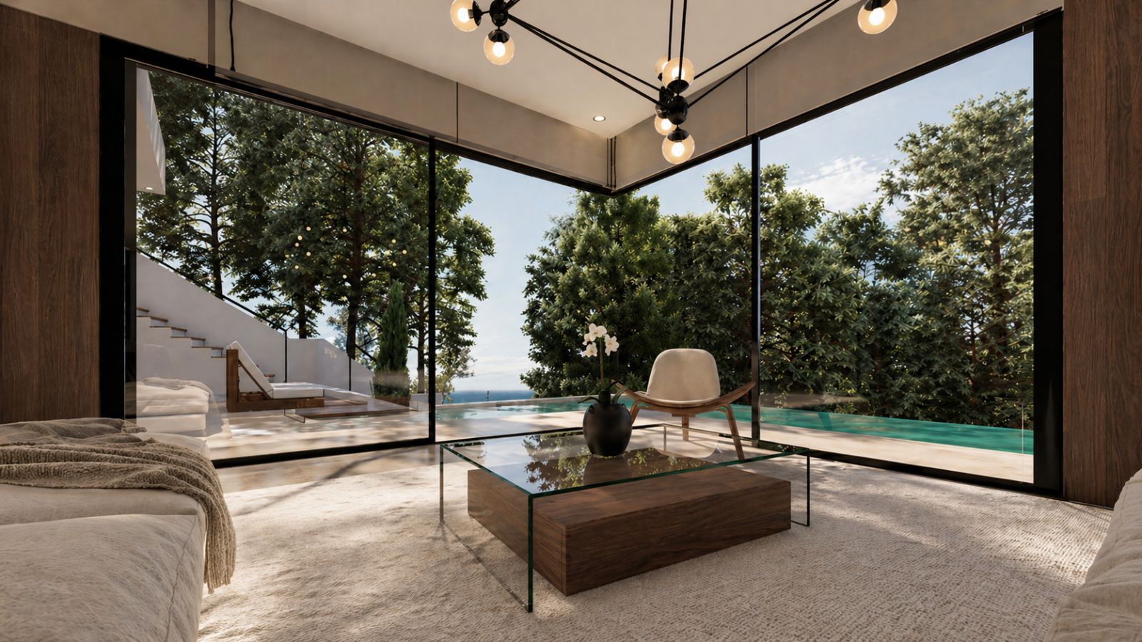 Salón doble altura con vista al mar de Pinares de San Antón (Málaga) por Klic