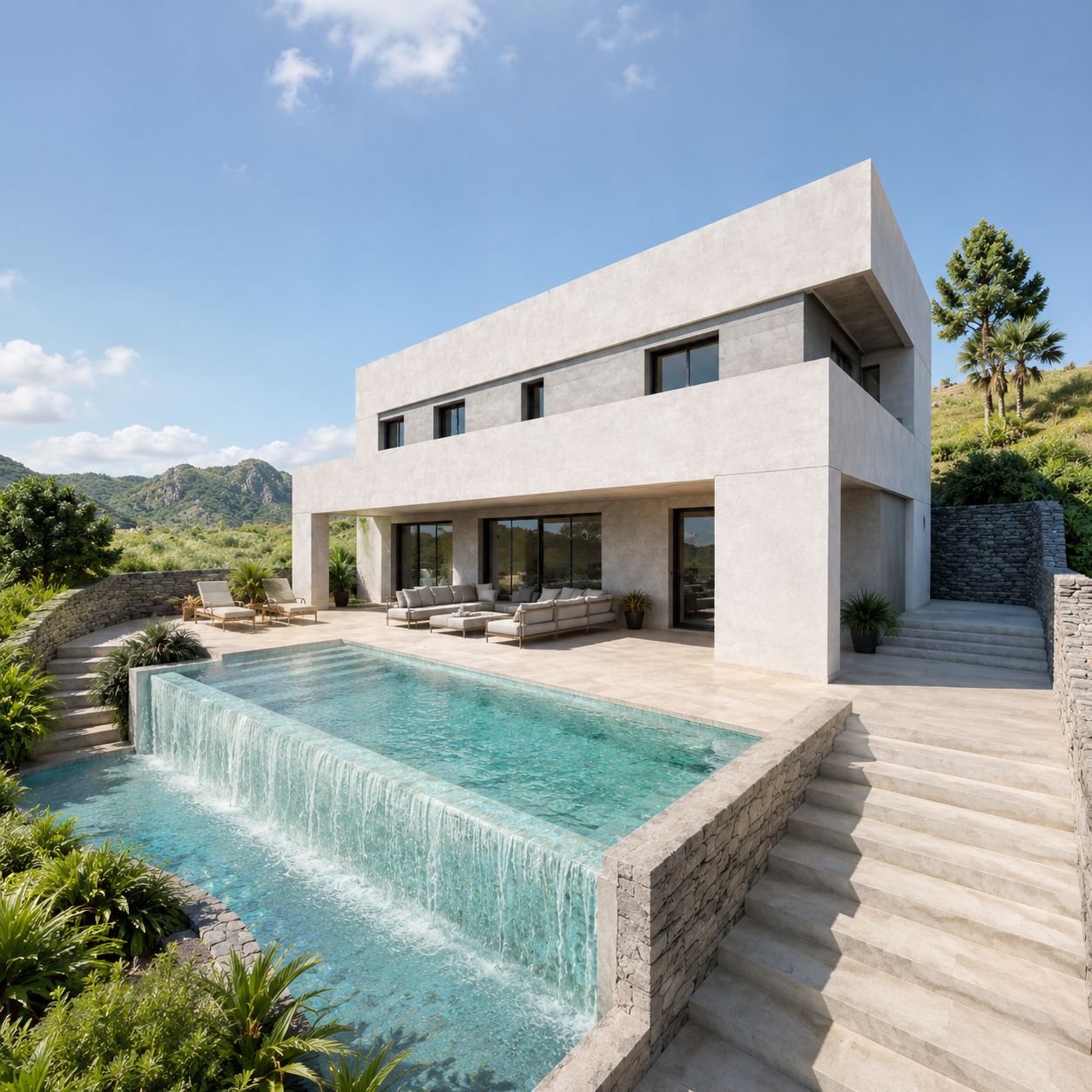 Casa Punta Lara, vivienda unifamiliar contemporánea con piscina desbordante y vistas al Mediterráneo en Nerja (Málaga), proyectada por Klic Arquitectos